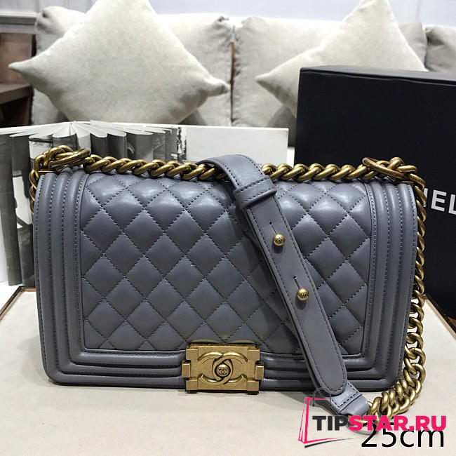 Chanel Sheepskin Classic Diamond Hot Mama Burst Gray Gold Hardware A67086 - 1