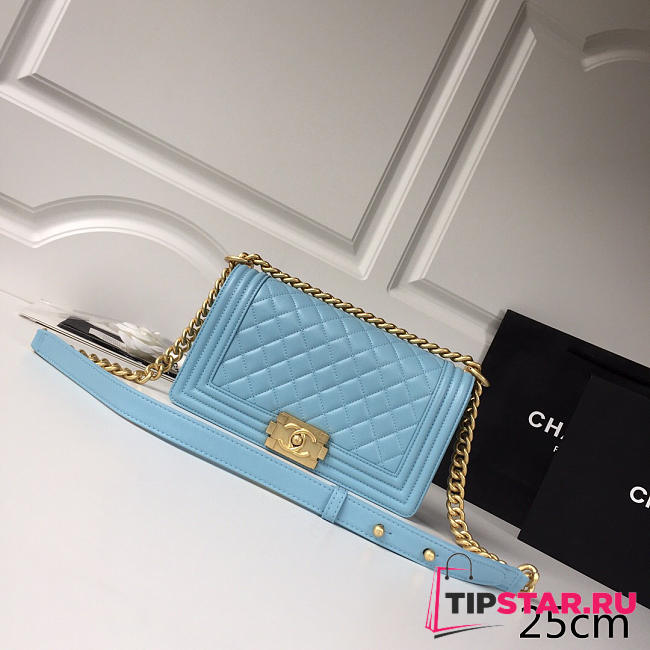 Chanel Sheepskin Classic Rhombic Hot Mom Explosion Blue A67086 - 1