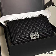 Chanel Medium Quilted Caviar Black Silver A13043 VS06151 - 1