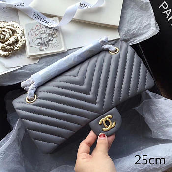chanel classic handbag grey 