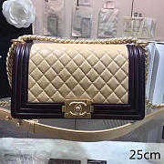 Chanel Beige Quilted Lambskin Medium Boy Bag A67086 VS04771 - 1