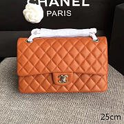 Chanel Lambskin Classic Double Flap Bag Orange A01112 25cm - 1