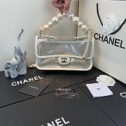 Chanel Transparent Pvc Pearl Sandbag White - 1