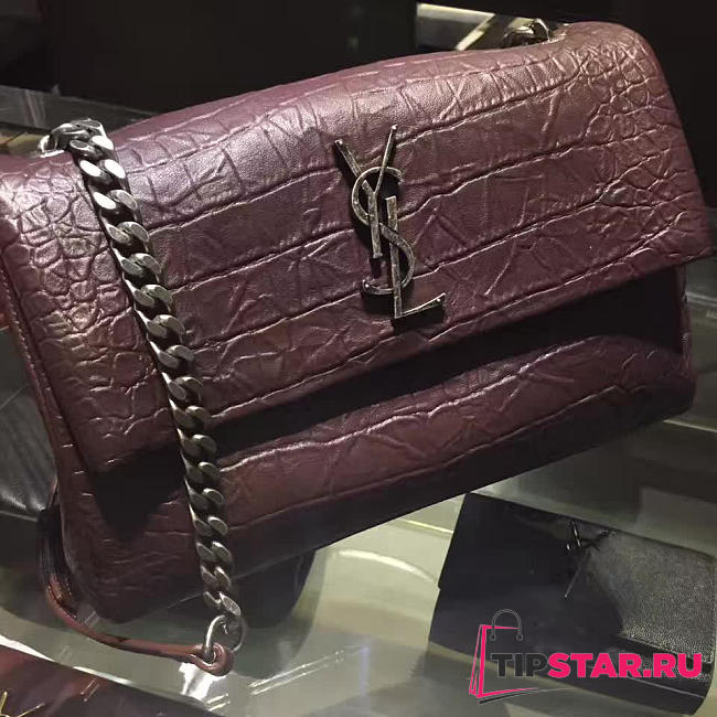 YSL Medium West Hollywood Bag (Wine Red) - 1