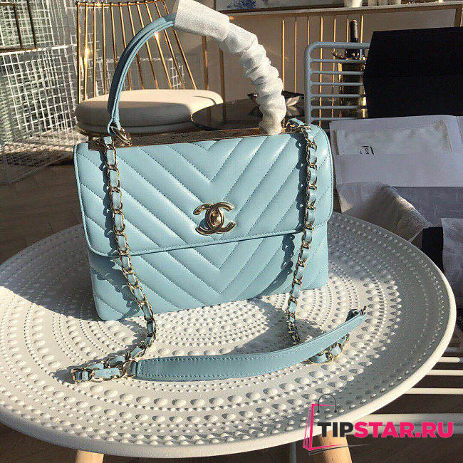 Chanel New Rhombic Chain Bag Blue - 1