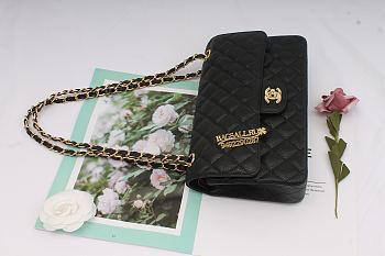 Chanel Caviar Lamskin Leather Flap BLack Gold 25cm