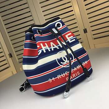Chanel Canvas Bucket Bag Multicolor