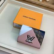 LV Twist Short Wallet Pink Leather Embossing (Pink) - 5