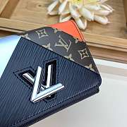 LV Twist Short Wallet Pink Leather Embossing (Black) - 3