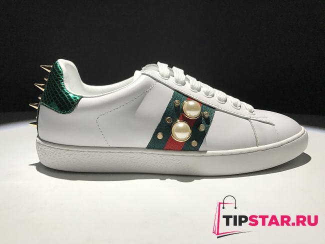 GUCCI Ace Studded Leather Sneaker - 1