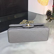 Chanel Classic Flap Bag Grey Caviar Leather Sliver&Gold Hardware 20cm Gray - 6