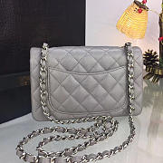 Chanel Classic Flap Bag Grey Caviar Leather Sliver&Gold Hardware 20cm Gray - 4
