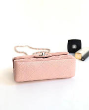Chanel Classic Flap Bag Caviar Leather Sliver&Gold Hardware 20cm Pink - 6