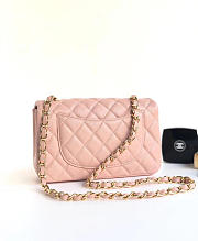 Chanel Classic Flap Bag Caviar Leather Sliver&Gold Hardware 20cm Pink - 5