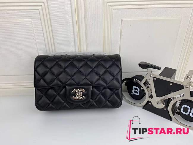 Chanel Caviar Lambskin Leather Flap Bag Black Gold/Silver 20cm - 1