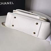 Chanel Flap Bag With Top Handle Grained Calfskin & Gold-Tone Metal White - 6