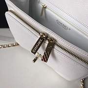 Chanel Flap Bag With Top Handle Grained Calfskin & Gold-Tone Metal White - 2