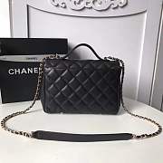 Chanel Flap Bag With Top Handle Grained Calfskin & Gold-Tone Metal Black - 2