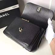 Chanel Flap Bag With Top Handle Grained Calfskin & Gold-Tone Metal Black - 5