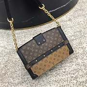 lv trunk clutch canvas printing handbag - 2