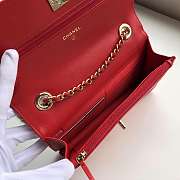 Chanel Lamb Skin V-Type Chain Bag Red - 2