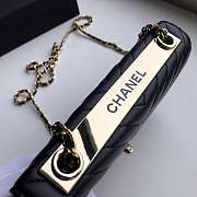 Chanel Lamb Skin V-Type Chain Bag Black - 2