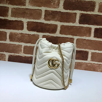 GUCCI GG Marmont Gold Buckle (White Leather)