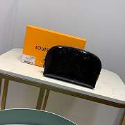LV Black Cosmetic Bag Embossed Leather - 6