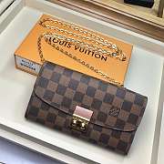 LV croisette wallet damier canvas wallet detachable metal chain ponk - 1