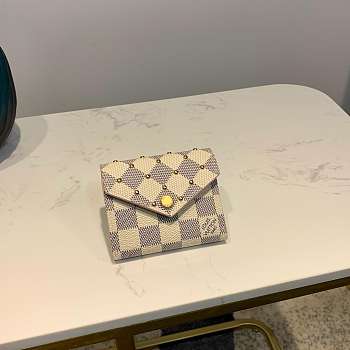 LV zoé wallet rivet inlay decoration damier azur canvas