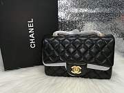 Chanel Caviar Lambskin Leather Flap Bag Black Gold 17cm - 1