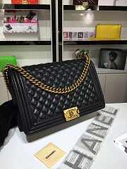 Chanel Large Boy Bag Black Caviar Leather With Silver&Gold Hardware 30cm - 1