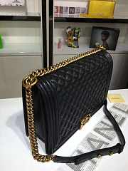 Chanel Large Boy Bag Black Caviar Leather With Silver&Gold Hardware 30cm - 5