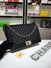 Chanel Large Boy Bag Black Caviar Leather With Silver&Gold Hardware 30cm - 4