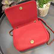 Chanel New Sheepskin Small Square Bag Red - 3