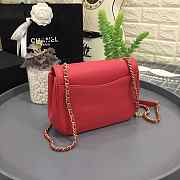 Chanel New Sheepskin Small Square Bag Red - 5