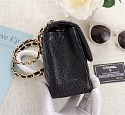 Chanel Caviar Lambskin Leather Flap Bag Black Gold 20 - 2
