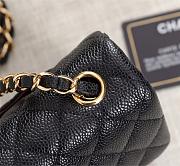 Chanel Caviar Lambskin Leather Flap Bag Black Gold 20 - 3