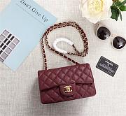 Chanel Caviar Lambskin Leather Flap Bag Red Gold 20 - 1