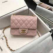 CHANAL Caviar Classic Flap Handbag Pink Gold 17cm - 1