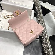 CHANAL Caviar Classic Flap Handbag Pink Gold 17cm - 6