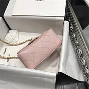 CHANAL Caviar Classic Flap Handbag Pink Gold 17cm - 3