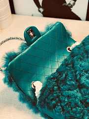 CHANEL New Style Lamb Hair Flip Bag Green  - 2