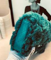 CHANEL New Style Lamb Hair Flip Bag Green  - 4
