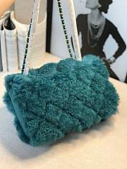 CHANEL New Style Lamb Hair Flip Bag Green  - 5