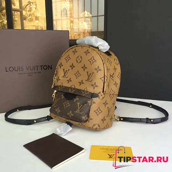 LV palm springs backpack mini monogram canvas reverse  - 1