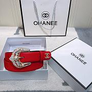 CHANEL New Plain Weave Leather Sofe Belt - 4