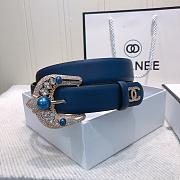 CHANEL New Plain Weave Leather Sofe Belt - 2