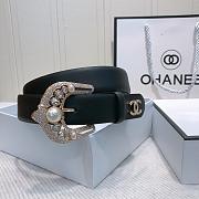 CHANEL New Plain Weave Leather Sofe Belt - 5