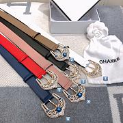 CHANEL New Plain Weave Leather Sofe Belt - 6